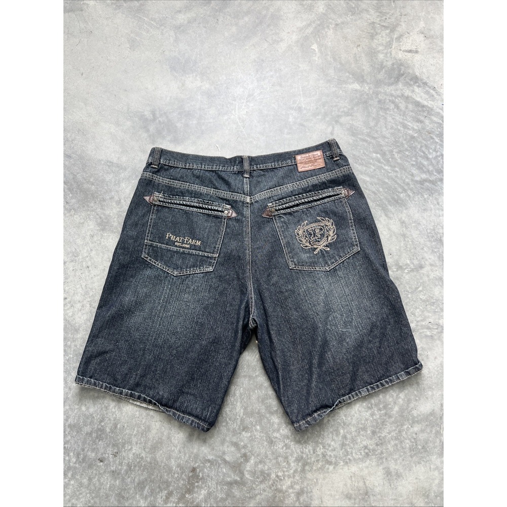 phat farm Denim Short Jeans Jorts Oversize Dark Y2K Size 42